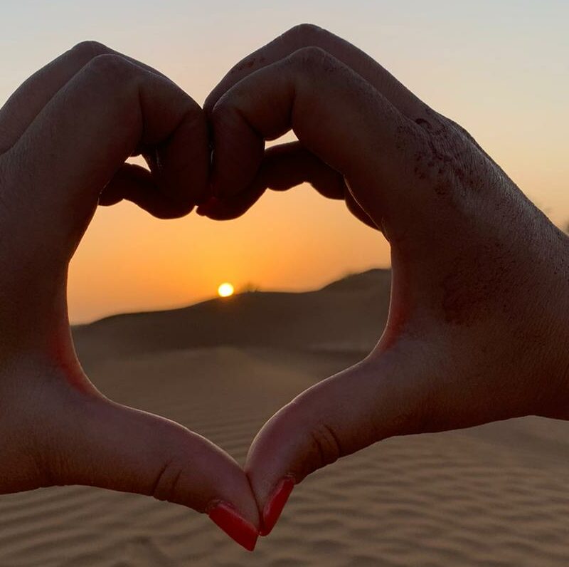 coeur désert coucher de soleil