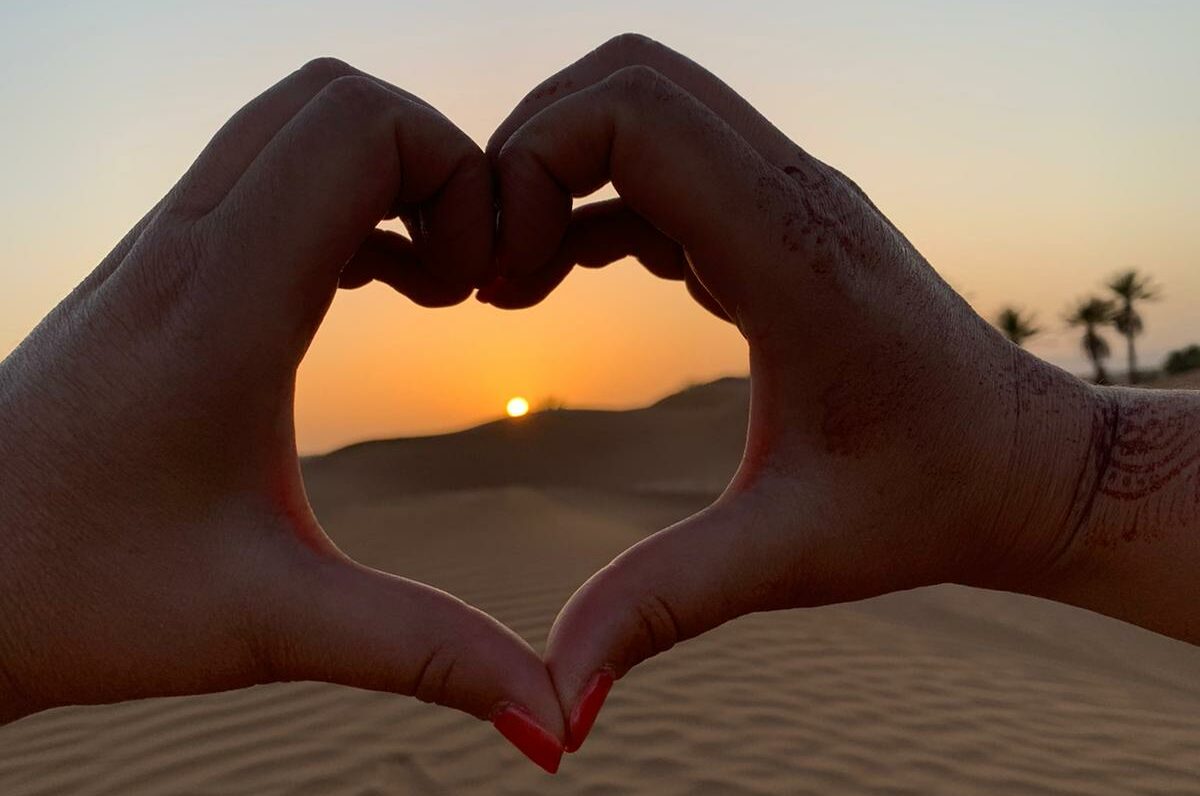 coeur désert coucher de soleil